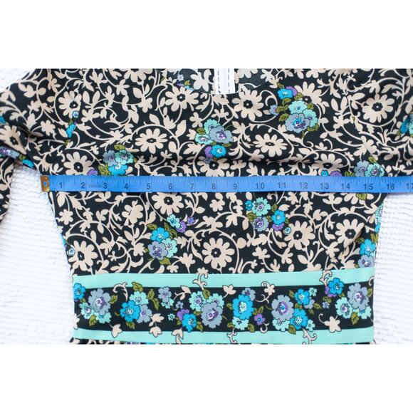 Vintage 1970s Maxi Dress Prairie Mod Handmade Very Soft  Long Sleeve Modest - Picture 6 of 9